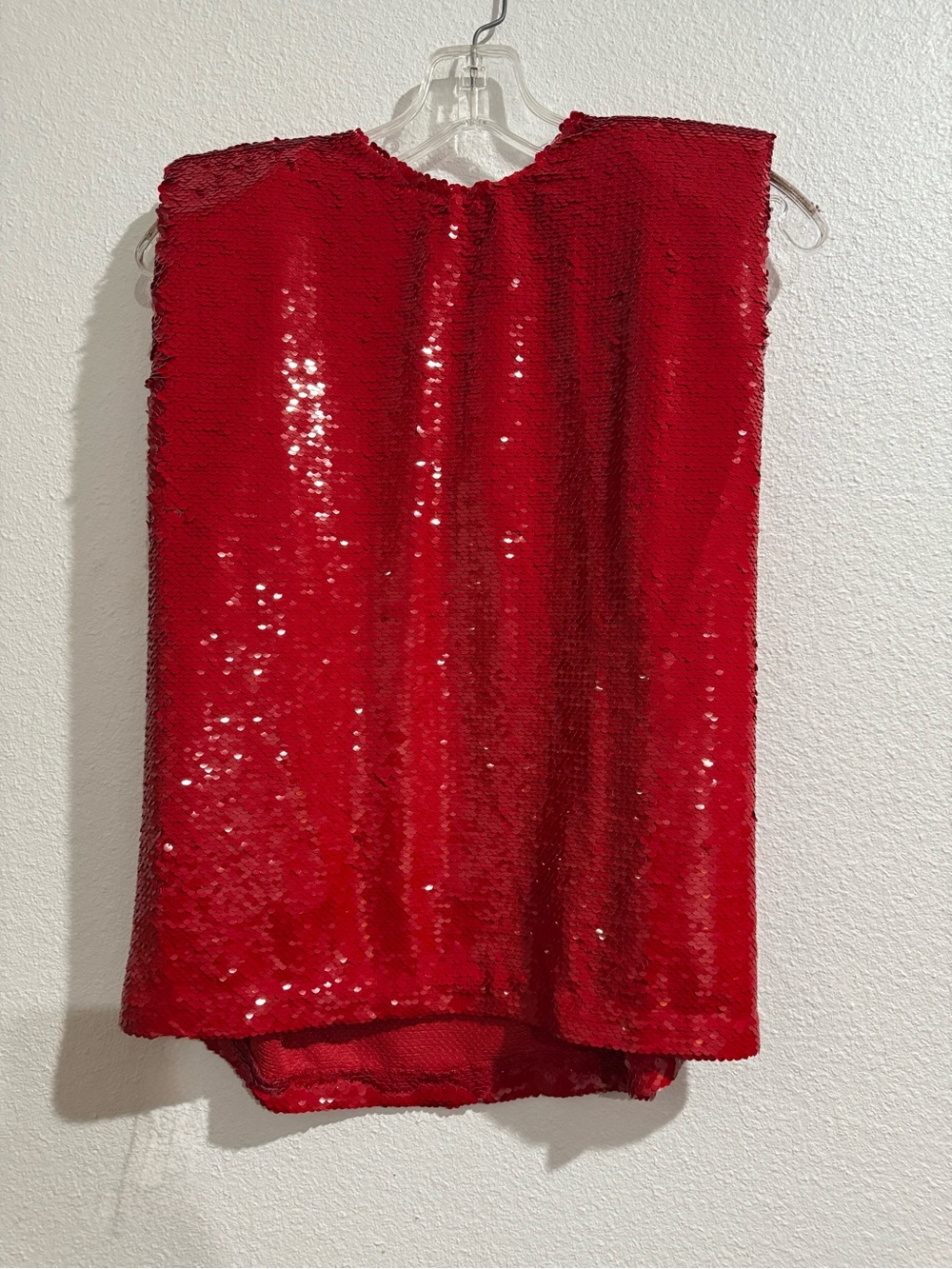 Amanda Uprichard Red Sequin Shirt